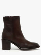 Enkellaarsjes Met Hak Uit Leder Tamaris Bruin accessoires 45